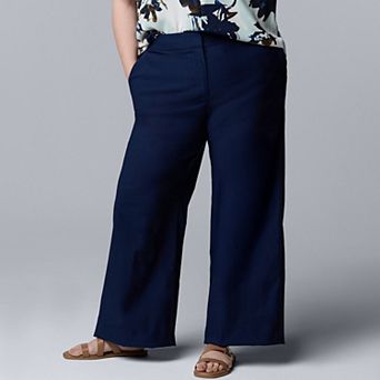 Plus Size Simply Vera Vera Wang Luxe Twill Wide Leg Pants