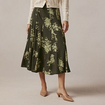 Women's LC Lauren Conrad High-Rise Godet Midi Skirt