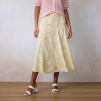 Women's LC Lauren Conrad High-Rise Godet Midi Skirt