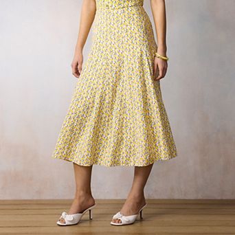 Women's LC Lauren Conrad High-Rise Godet Midi Skirt