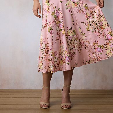 Petite LC Lauren Conrad Godet High Rise Midi Skirt