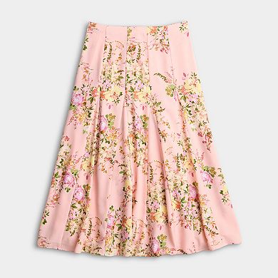 Petite LC Lauren Conrad Godet High Rise Midi Skirt