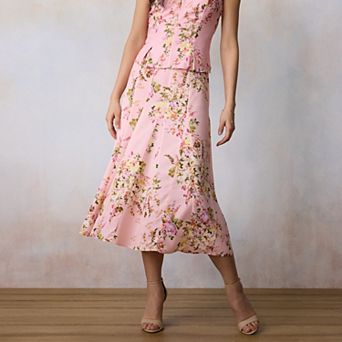 Petite LC Lauren Conrad Godet High Rise Midi Skirt