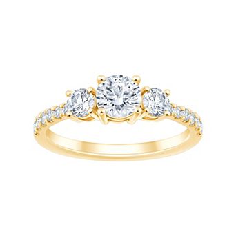 Brilliant Love 10k Gold 1 Carat T.W. Lab Grown Diamond Three Stone Ring