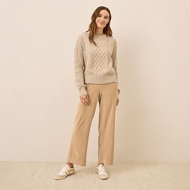 Cable Knit Crew Sweater Made With Organic Cotton