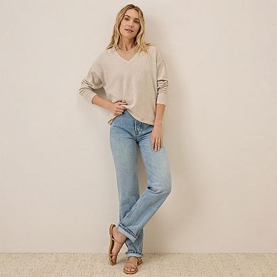 Classic Fine Knit Relaxed Sweater Made With Organic Cotton
