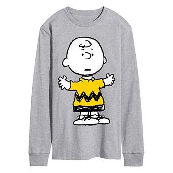 Men's Peanuts Charlie Oversized Long Sleeve Graphic Tee