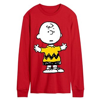 Men's Peanuts Charlie Oversized Long Sleeve Graphic Tee
