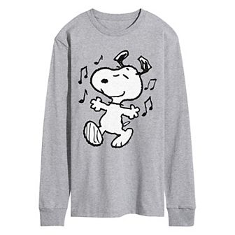Men's Peanuts Snoopy Dancing Long Sleeve Graphic Tee