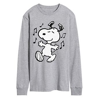 Men's Peanuts Snoopy Dancing Long Sleeve Graphic Tee