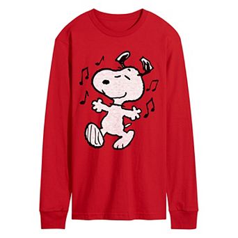 Men's Peanuts Snoopy Dancing Long Sleeve Graphic Tee