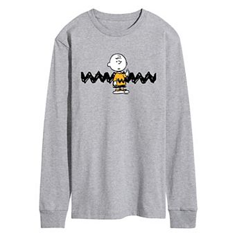 Men's Peanuts Charlie Brown Zigzag Long Sleeve Graphic Tee
