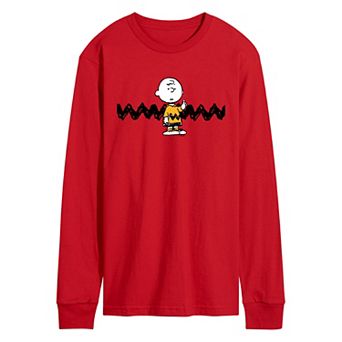 Men's Peanuts Charlie Brown Zigzag Long Sleeve Graphic Tee
