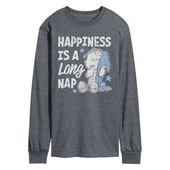 Men's Peanuts Happiness Is A Long Nap Long Sleeve Graphic Tee