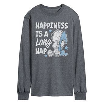 Men's Peanuts Happiness Is A Long Nap Long Sleeve Graphic Tee