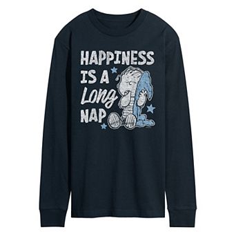 Men's Peanuts Happiness Is A Long Nap Long Sleeve Graphic Tee