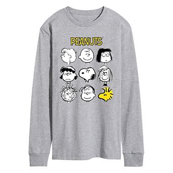 Men's Peanuts Faces Of Peanuts Long Sleeve Graphic Tee