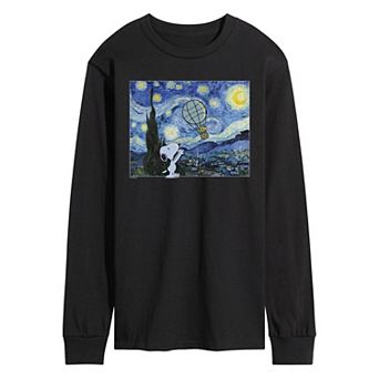Men's Peanuts The Starry Night Long Sleeve Graphic Tee