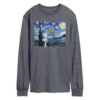 Men's Peanuts The Starry Night Long Sleeve Graphic Tee