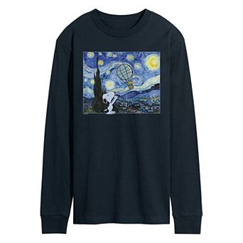 Men's Peanuts The Starry Night Long Sleeve Graphic Tee