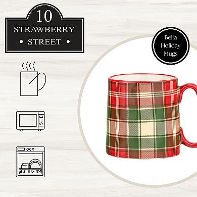 10 Strawberry Street Bella Holiday 18-oz. 4-pc. Hand-Painted Mug Set