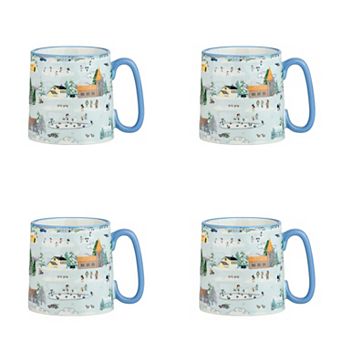 10 Strawberry Street Bella Holiday 18-oz. 4 pc Hand-Painted Mug Set