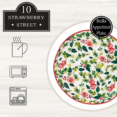 10 Strawberry Street Bella 4-pc. Christmas Collection Appetizer Plate Set