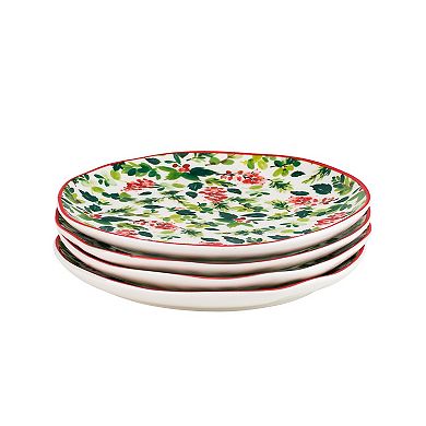 10 Strawberry Street Bella 4-pc. Christmas Collection Appetizer Plate Set