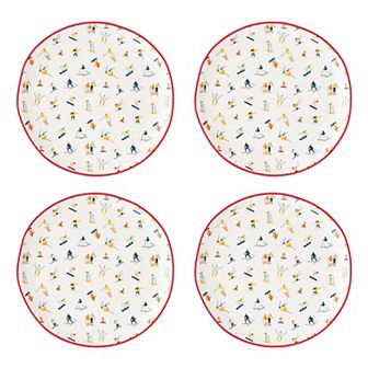 10 Strawberry Street Bella 4 pc Christmas Collection Appetizer Plate Set