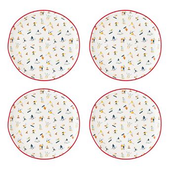 10 Strawberry Street Bella 4 pc Christmas Collection Appetizer Plate Set