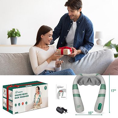 Snailax Shiatsu Neck Massager with Heat,Shoulder and Back massage, Embroidery Gift