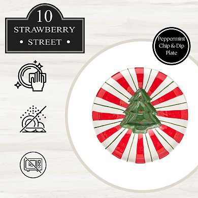 10 Strawberry Street Christmas Tree Chip & Dip Plate