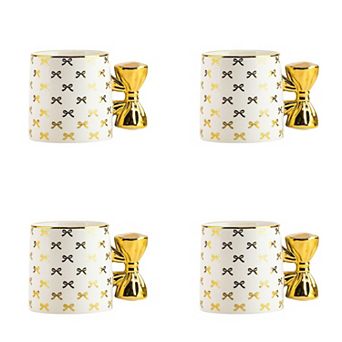 10 Strawberry Street 16-oz. Set of 4 Mugs with Bow Handle
