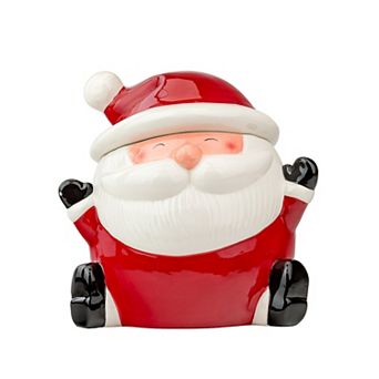 10 Strawberry Street Santa Canister with Cheerful Expression