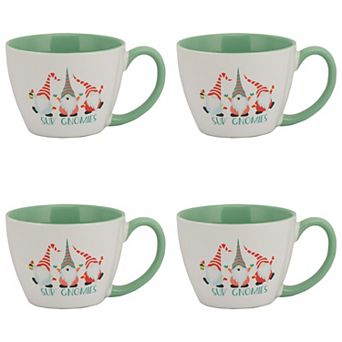 10 Strawberry Street Sup' Gnomies 4 pc Holiday Mug Set