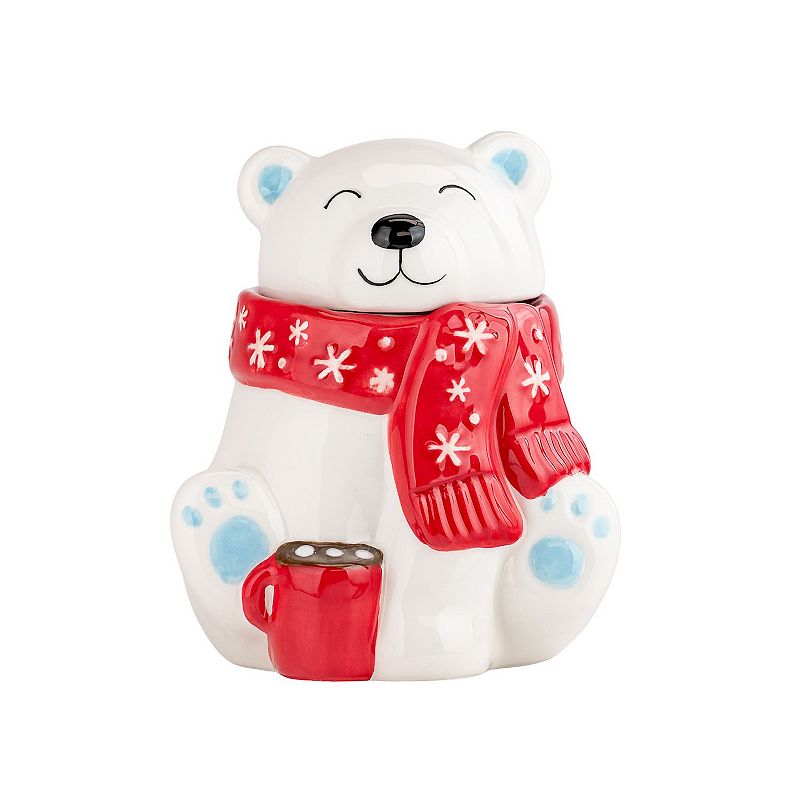 10 Strawberry Street Hot Cocoa Polar Bear Cookie Jar, Polar Bear White