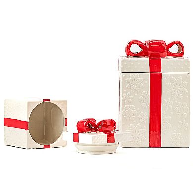 10 Strawberry Street Gift Box 2-pc. Cookie Jar Set with Decorative Ribbons