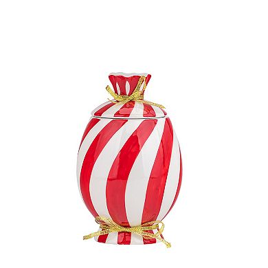 10 Strawberry Street Set of 2 Figural Peppermint Candy Canisters