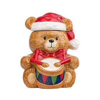 10 Strawberry Street Holiday Drummer Bear Cookie Jar