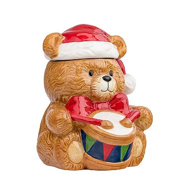 10 Strawberry Street Holiday Drummer Bear Cookie Jar