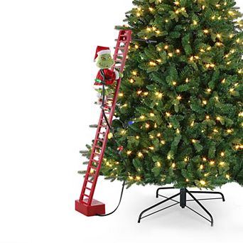 Mr. Christmas Animated Ladder Climbing Grinch 43-Inch Floor Decor with Sound
