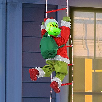 Mr Christmas 10-ft. Animated Rope Ladder Climbing Grinch Outdoor Decor