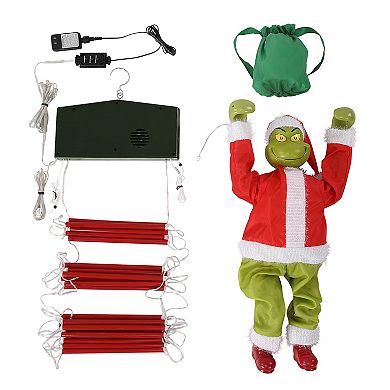 Mr Christmas 10-ft. Animated Rope Ladder Climbing Grinch Outdoor Decor