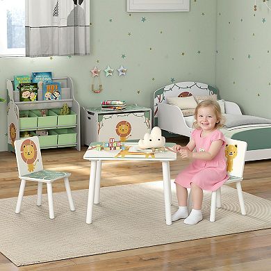 Qaba 3-Piece Toddler Table and Chair Set for Boys and Girls Aged 3-8