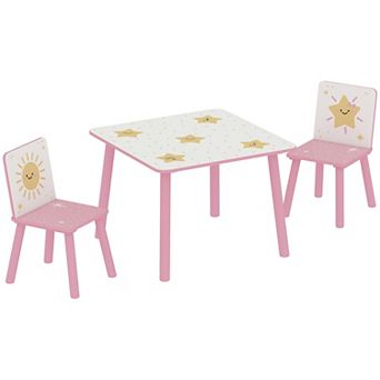 Qaba 3 pc Toddler Table and Chair Set for Boys and Girls Aged 3-8