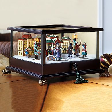 Mr. Christmas Holiday Music Box Ice Skaters Table Decor