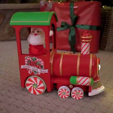 Mr. Christmas Light-Up Musical Candy Cane Train Figurine Table Decor