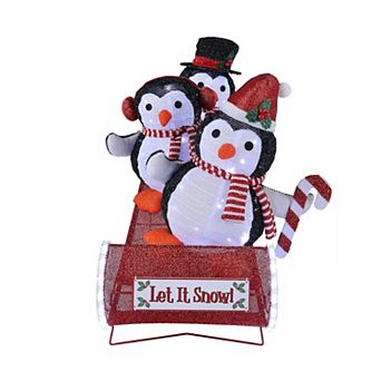 Mr Christmas 38 in Animated Outdoor Sledding Penguin Buddies Outdoor Decor