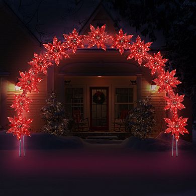 Mr Christmas 8.5-ft. Twinkling LED Poinsettia Arch Outdoor Decor