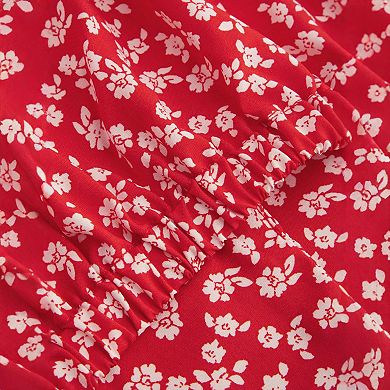 Women Crop Tops V Neck Short Tops Summer Floral T Shirt Bowknot Tops